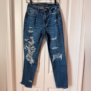 American Eagle Outfitters Women's Ripped Blue Skinny Jeans